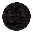 Long Wool Sheepskin Design Rug | D180 cm | D250 cm Black
