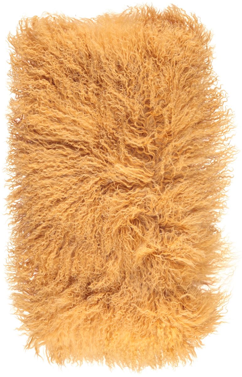 Mongolian Curly Cushion | 28x56 cm Imperial Yellow