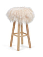 Theo Bar Stool + Cover | Oak Legs | Tibet Sheepskin