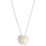 Pom Pom Necklace White