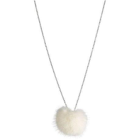 Pom Pom Necklace White