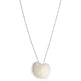 Pom Pom Necklace White