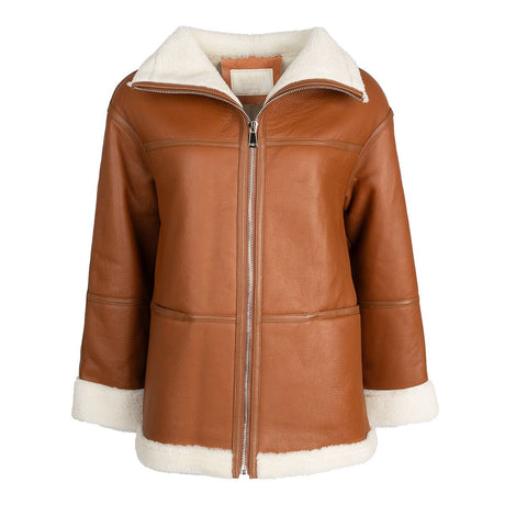 Karina Jacket Leather Brown/Ivory