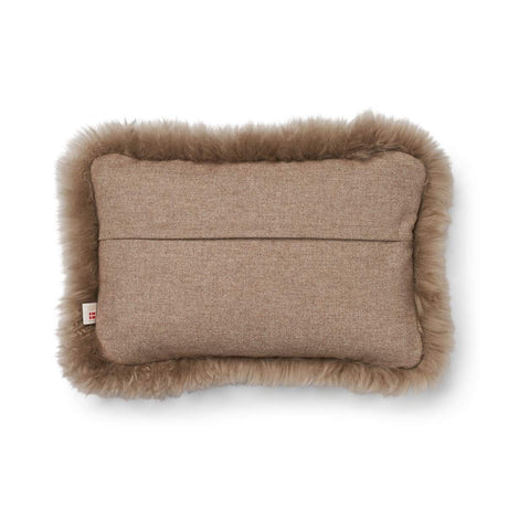 Wool Cushion | Long Wool trim  | 52x52 cm |34x52 cm Beige/Taupe
