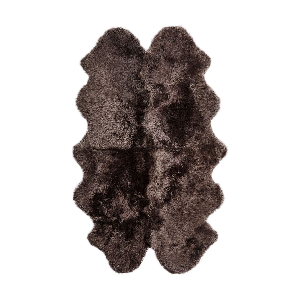 Quadruple Sheepskin | Long Wool | New Zealand | 170x110 cm Walnut