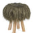 Theo Stool + Cover | Oak Legs | Mongolian Sheepskin Hedge Green