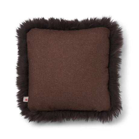 Long-Wool Sheepskin Cushion | 52x52 cm Brown/Chocolate