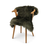 Tibetan Sheepskin | Straight Wool | Green/Brown | 100x60 cm Hedge Green