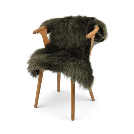 Tibetan Sheepskin | Straight Wool | Green/Brown | 100x60 cm Hedge Green