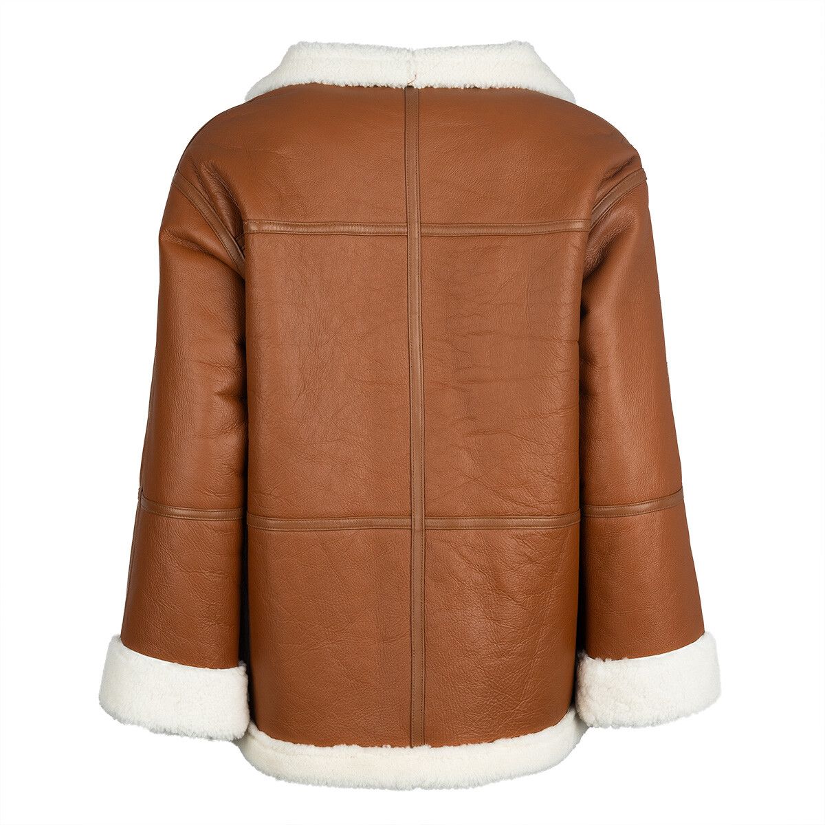 Karina Jacket Leather Brown/Ivory