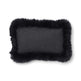 Wool Cushion | Long Wool trim  | 52x52 cm |34x52 cm Charcoal/Black