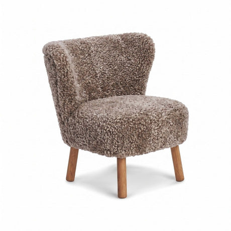 Emily Lounge Chair | Short Wool Cappuccino
