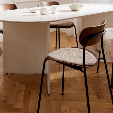 Short Wool Curly Sheepskin Seat Cover | Ø38 cm Anthracite