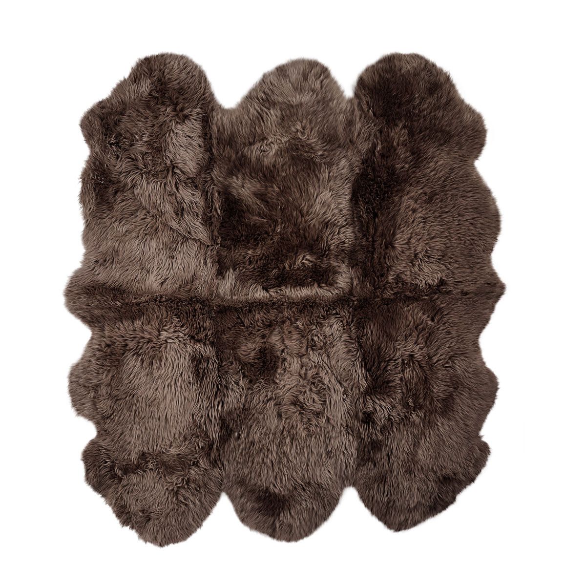 Premium | New Zealand Sheepskin | Long Wool | Rug 180x162 cm Walnut