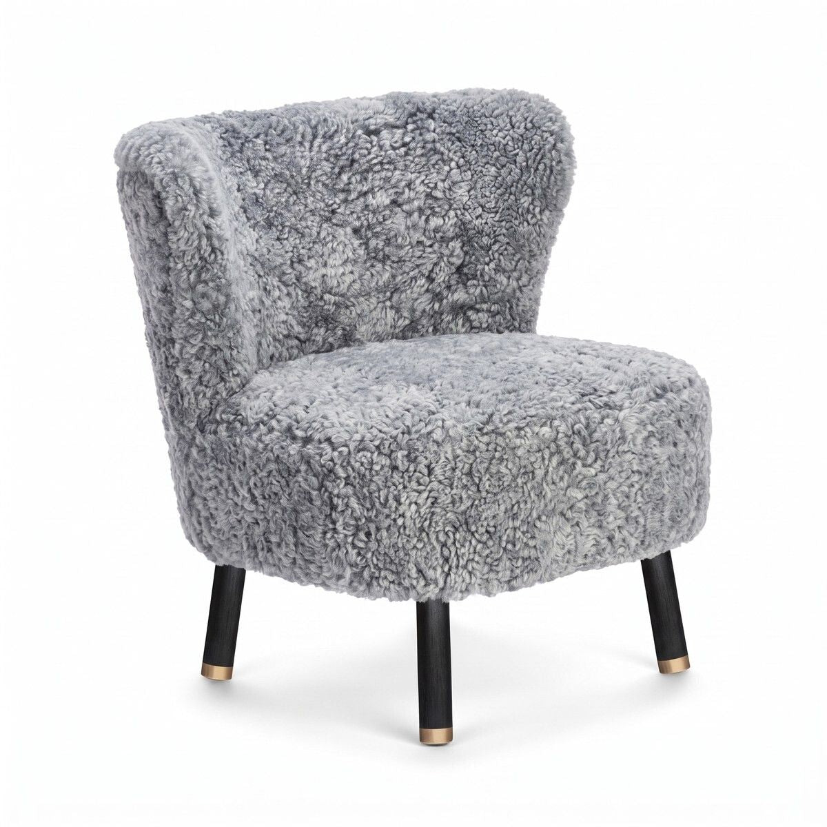 Emil Lounge Chair | Short Wool Light Grey