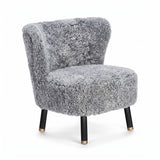 Emil Lounge Chair | Short Wool Light Grey