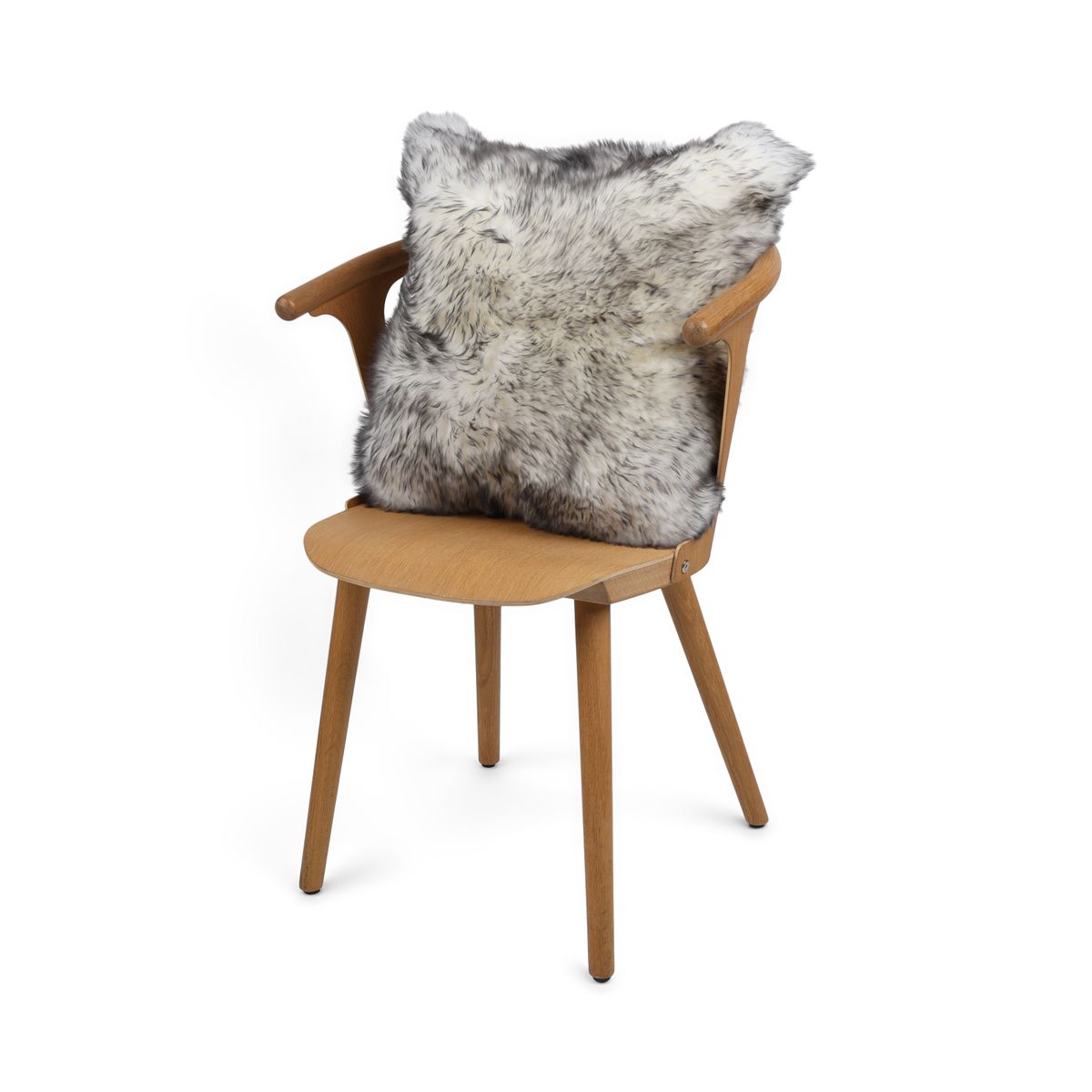 Sheepskin Cushion | Long Wool | New Zealand | 50x50 cm Black Tip