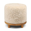 Simon Stool | Short Wool | D46xH42 cm Pearl