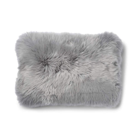 Long Wool Sheepskin Cushion | 34x52 cm Stone/Light Grey
