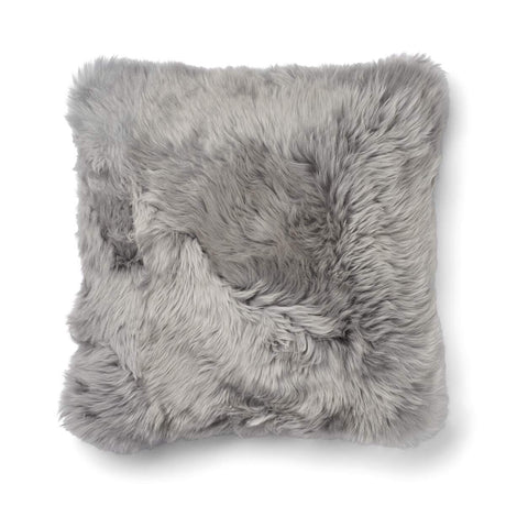 One Side Cushion | Long Wool | 52x52 cm Glencheck-Grey/Light Grey