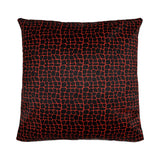 Premium Cowhide Cushion | Doublesided | Pattern  Red/Black Crocodile Print