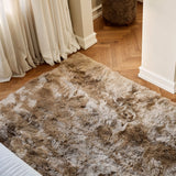Long Wool Sheepskin Design Rug Black