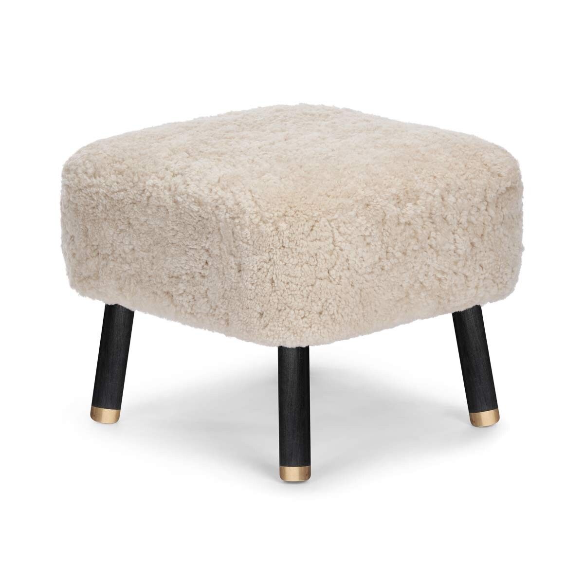 Emil Foot Rest | Short Wool Pearl