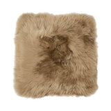 Long Wool Seat Cover | New Zealand | 40x40 cm Taupe
