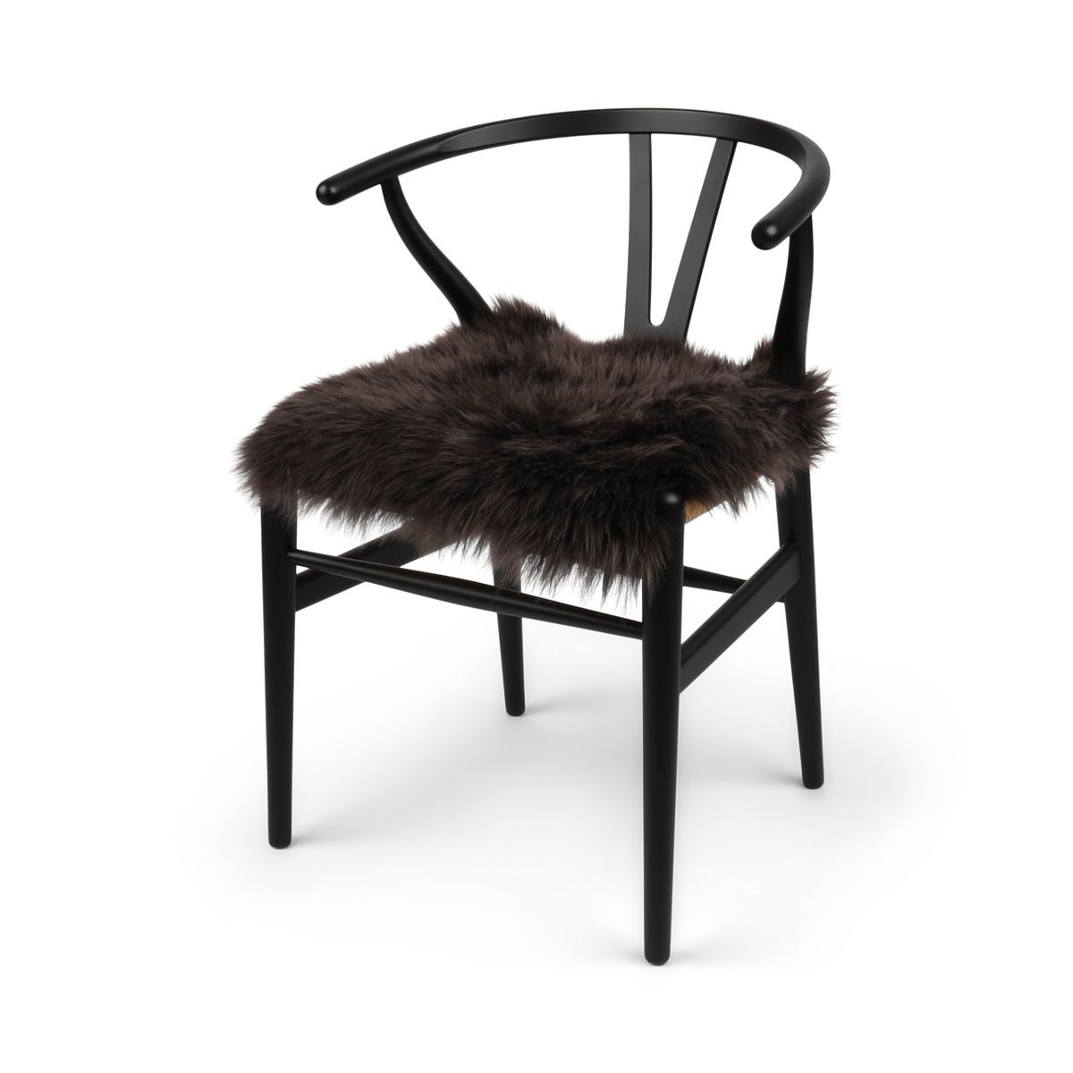 Long Wool Seat Cover | New Zealand | 40x40 cm Chocolate