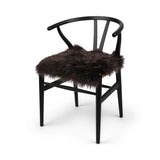 Long Wool Seat Cover | New Zealand | 40x40 cm Chocolate