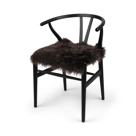 Long Wool Seat Cover | New Zealand | 40x40 cm Chocolate