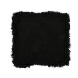 Seat Cover | With Backing | Long Wool | New Zealand | 40x40 cm Black