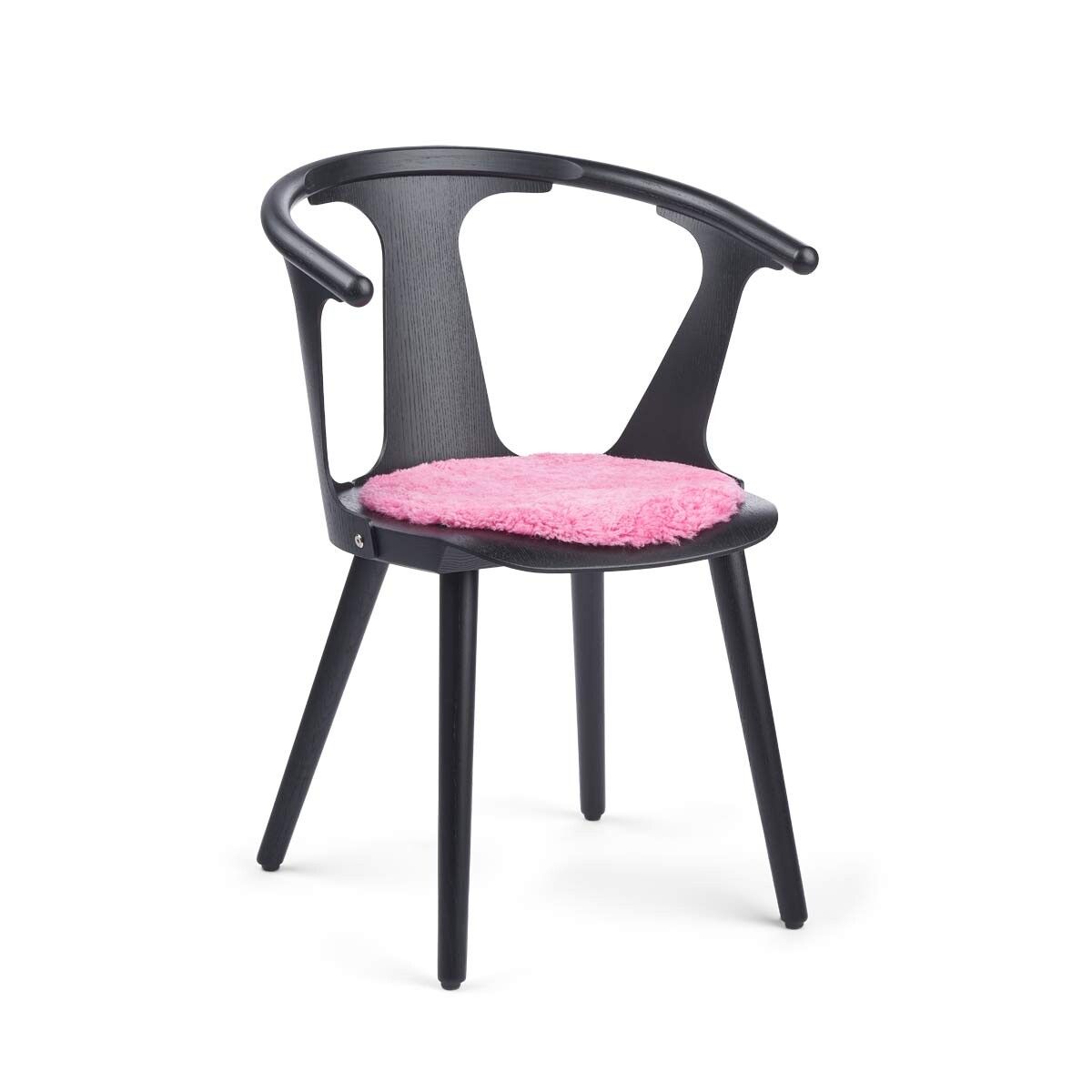 Short Wool Sheepskin Seat Cover | Ø38 cm Coral Pink