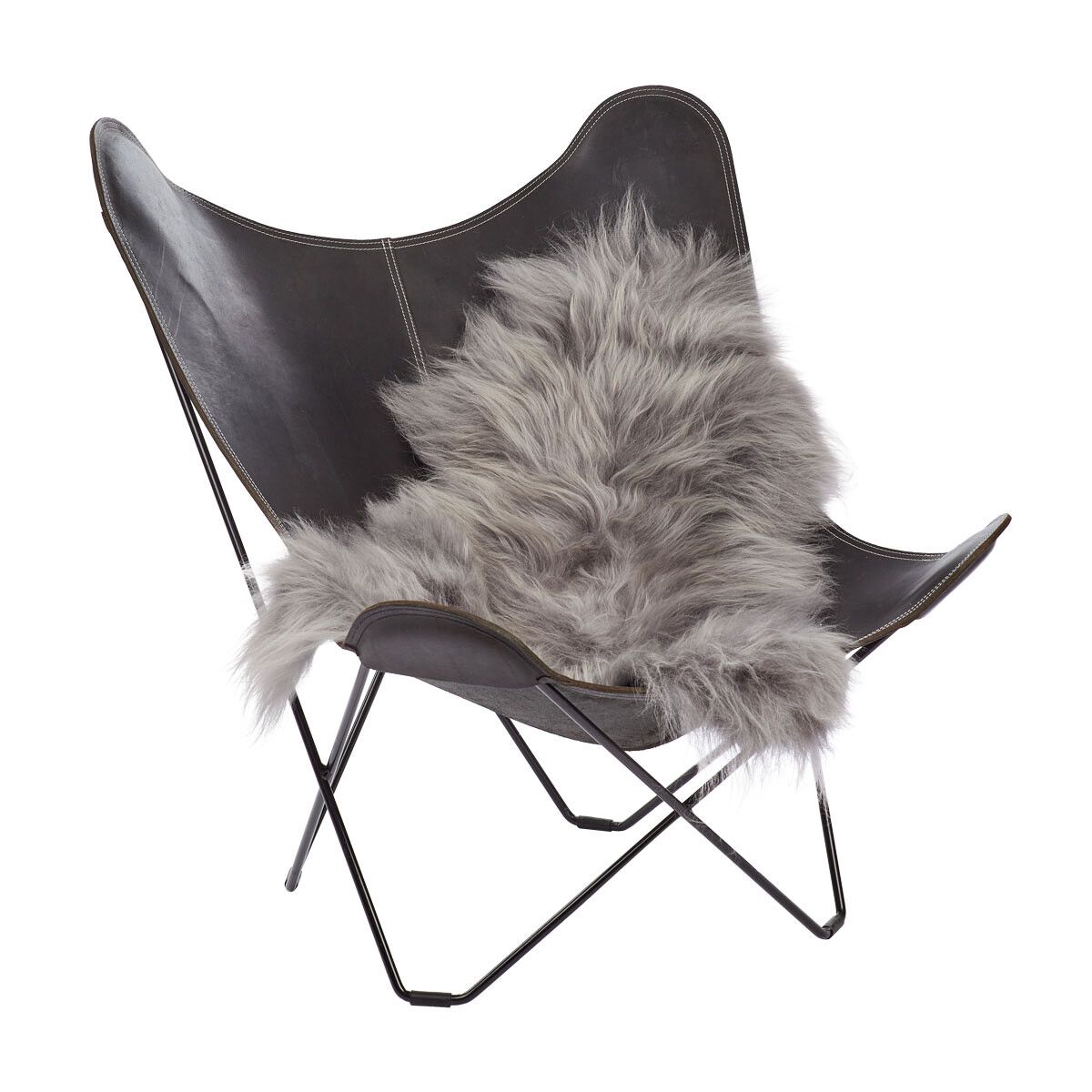 Icelandic Sheepskin | Natural Colors | Long Wool | 90 cm Grey Brisa