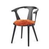 Long Wool Sheepskin Seat Cover | Ø38 cm Rust