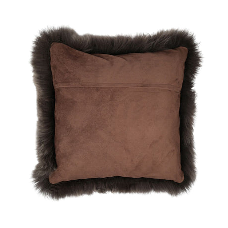 Sheepskin Cushion | Long Wool | New Zealand | 50x50 cm Walnut