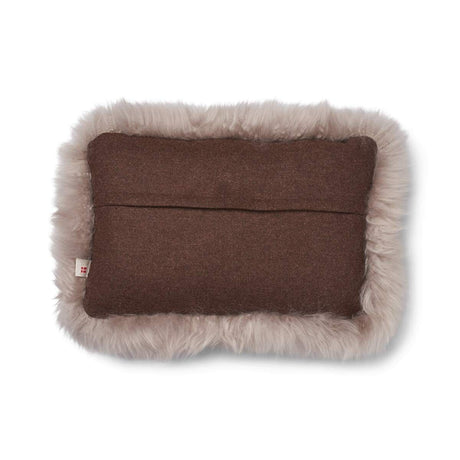 Wool Cushion | Long Wool trim  | 52x52 cm |34x52 cm Brown/Dove