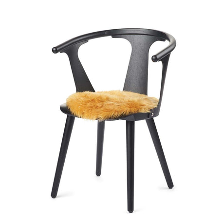 Long Wool Sheepskin Seat Cover | Ø38 cm Imperial Yellow