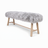 Theodor Bench | New Zealand Long Wool Sheepskin | 140x35x45 cm Light Grey