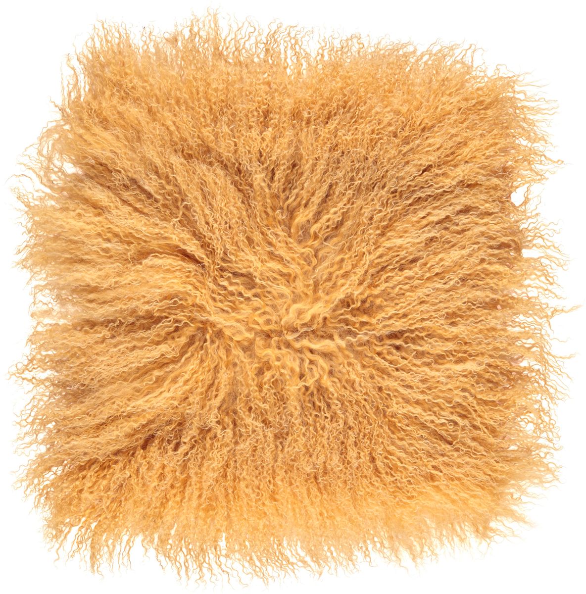 Mongolian Curly Cushion | 40x40 cm Imperial Yellow