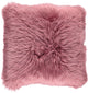 Long-Wool Sheepskin Cushion | 35x35 cm Old Rose