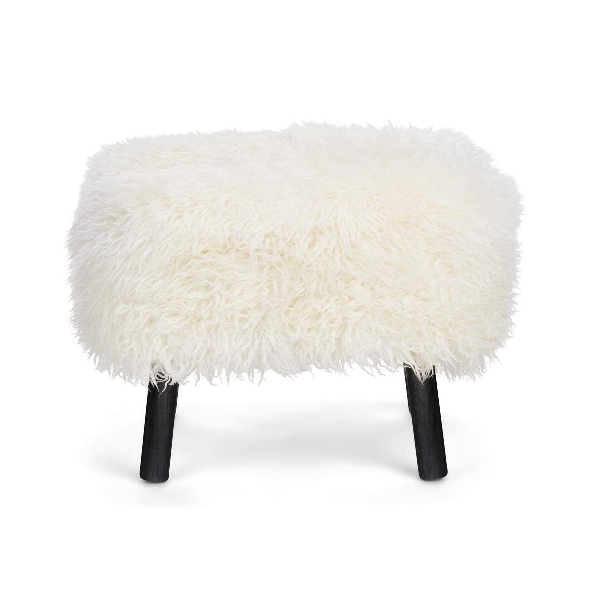 Emil Foot Rest | Long Wool Snow White