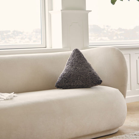Hematite Cushion | Short Wool | 35x35x35 cm Anthracite
