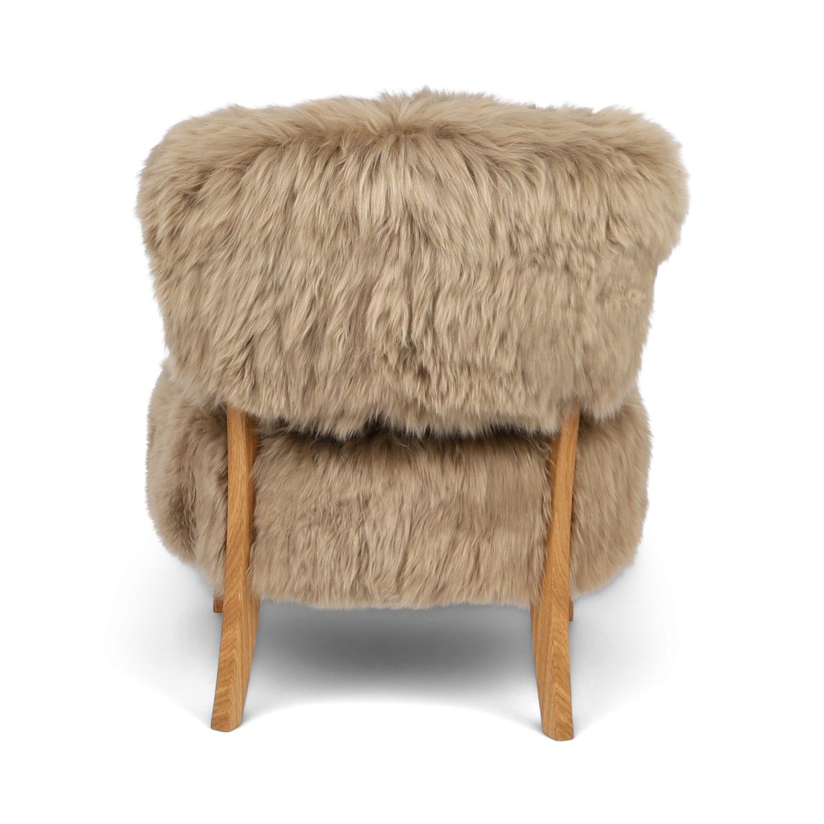 Lina Lounge Chair | New Zealand Sheepskin | Long Wool Taupe