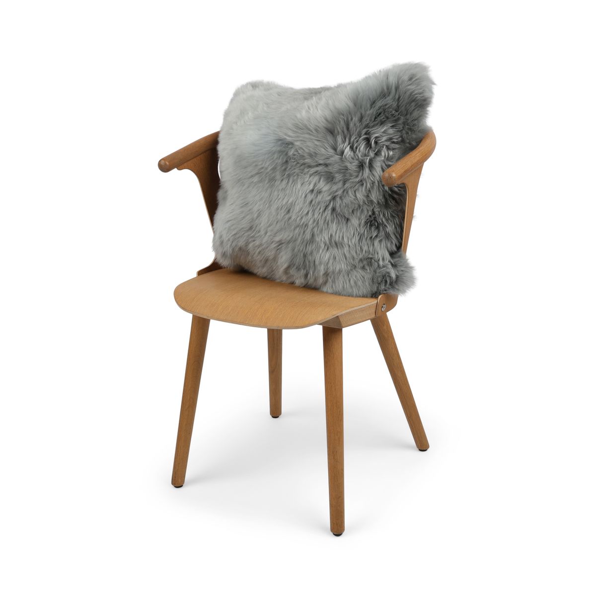 Sheepskin Cushion | Long Wool | New Zealand | 50x50 cm Light Grey