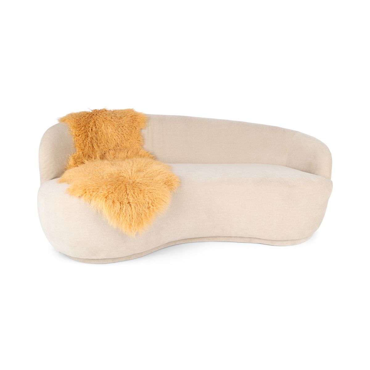 Double Mongolian Sheepskin | 150 x 55 cm Imperial Yellow