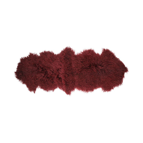 Double Mongolian Sheepskin | 150 x 55 cm Burgundy