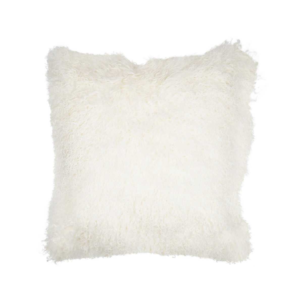 Sheepskin Cushion | Mongolian | 50x50 cm Snow White