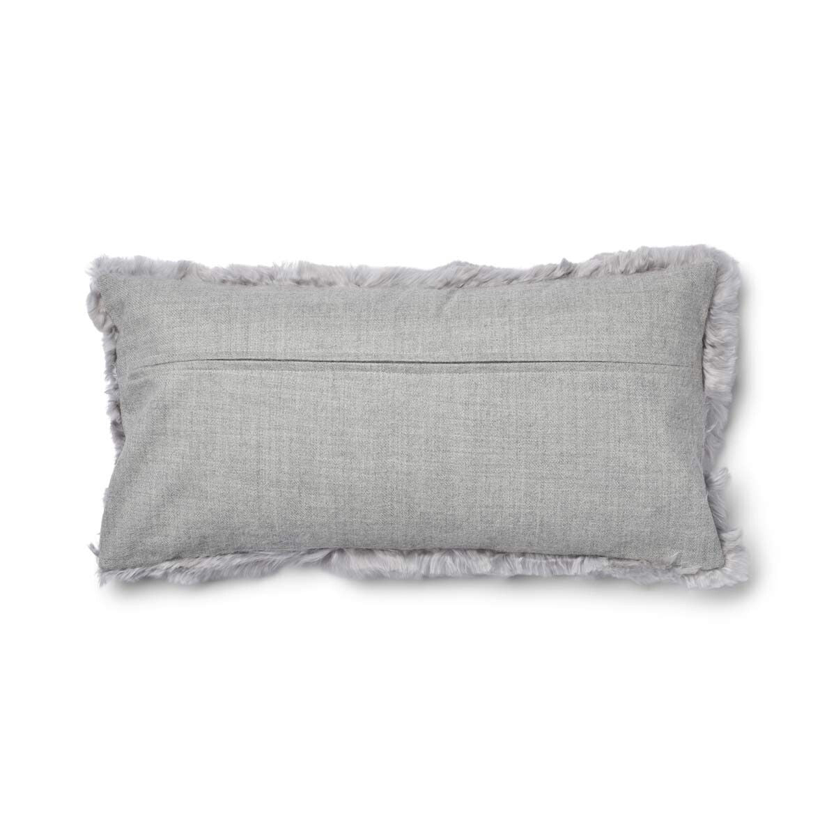 Alpaca Cushion | Long Wool Light Grey
