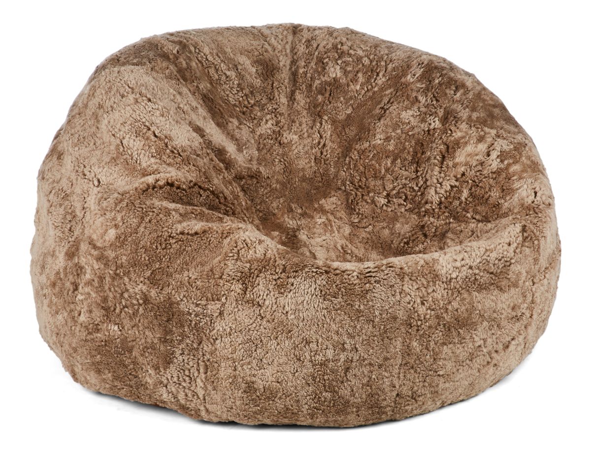 Round Sheepskin Bean Bag | Short Wool | Medium | Large Taupe